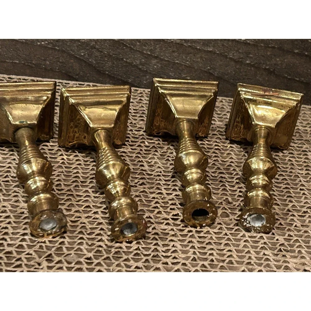 Vintage Peerage Made in England Miniature Brass Candlesticks 3 1/2 inches tall‎